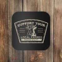 Support Your Local Farmer Eat Beef Coaster thumb 0