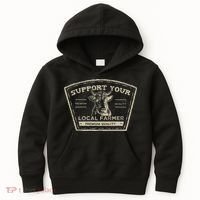 Support Your Local Farmer Eat Beef Kids Hoodie thumb 0