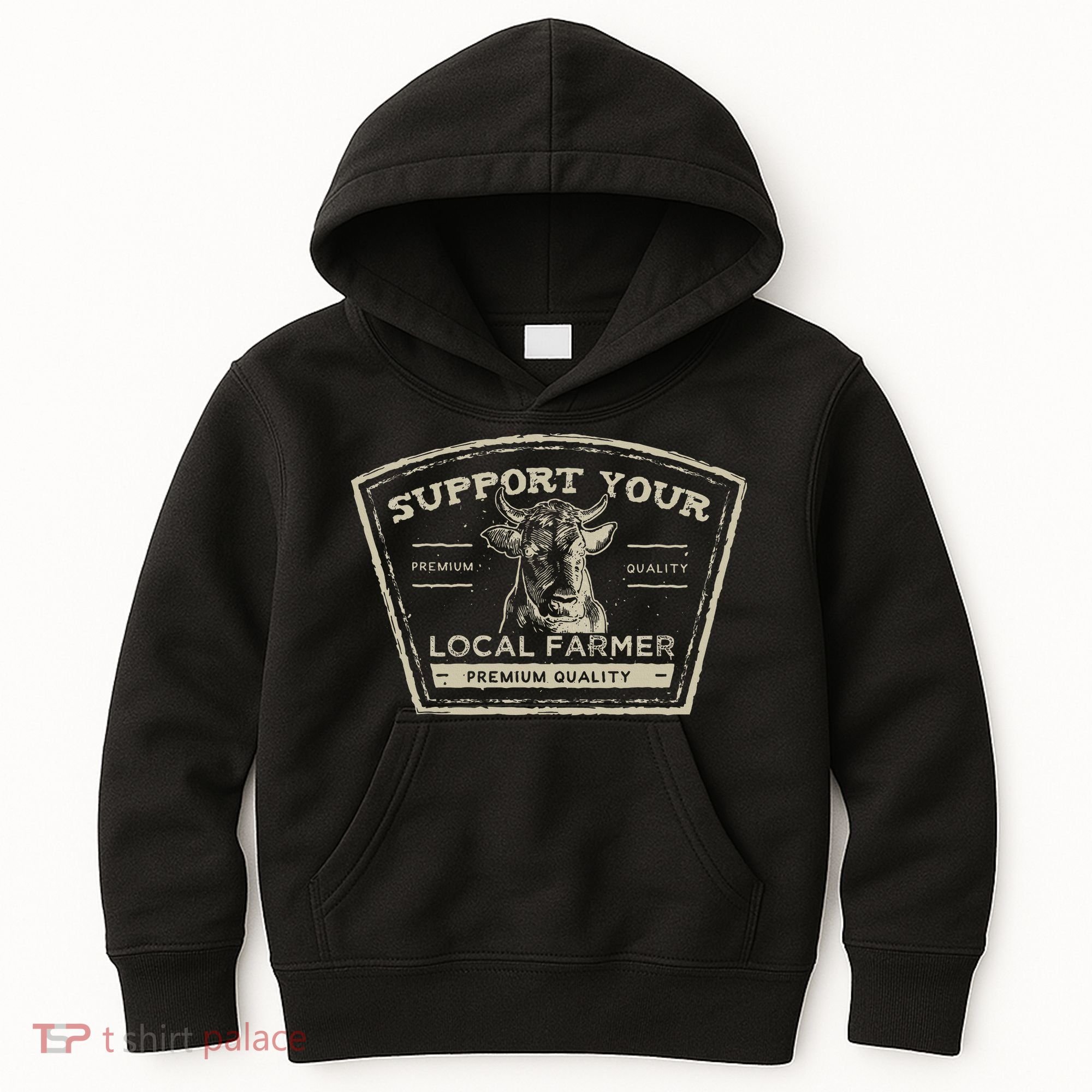 Support Your Local Farmer Eat Beef Kids Hoodie