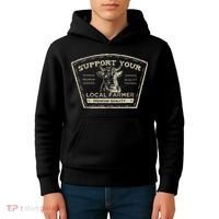 Support Your Local Farmer Eat Beef Kids Hoodie thumb 4
