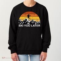 Ski You Later Skiing Retro Sunset Mountain Women's Sweatshirt thumb 0