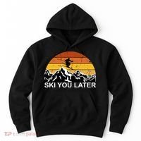 Ski You Later Skiing Retro Sunset Mountain Hoodie thumb 0