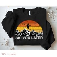Ski You Later Skiing Retro Sunset Mountain Sweatshirt thumb 2