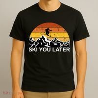 Ski You Later Skiing Retro Sunset Mountain T-Shirt thumb 3