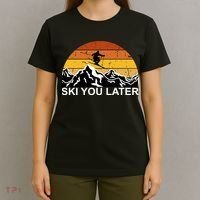 Ski You Later Skiing Retro Sunset Mountain T-Shirt thumb 4
