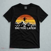 Ski You Later Skiing Retro Sunset Mountain T-Shirt thumb 5