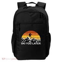 Ski You Later Skiing Retro Sunset Mountain Backpack thumb 0