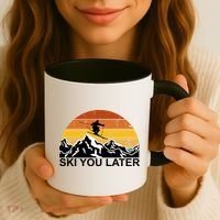 Ski You Later Skiing Retro Sunset Mountain Coffee Mug thumb 3