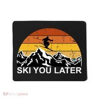 Ski You Later Skiing Retro Sunset Mountain Mousepad thumb 0