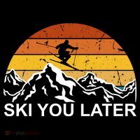 Ski You Later Skiing Retro Sunset Mountain Mousepad thumb 1