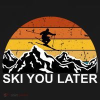 Ski You Later Skiing Retro Sunset Mountain Ornament thumb 1