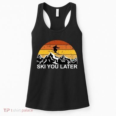 Ski You Later Skiing Retro Sunset Mountain Women's Tank Top