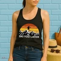 Ski You Later Skiing Retro Sunset Mountain Women's Tank Top thumb 2