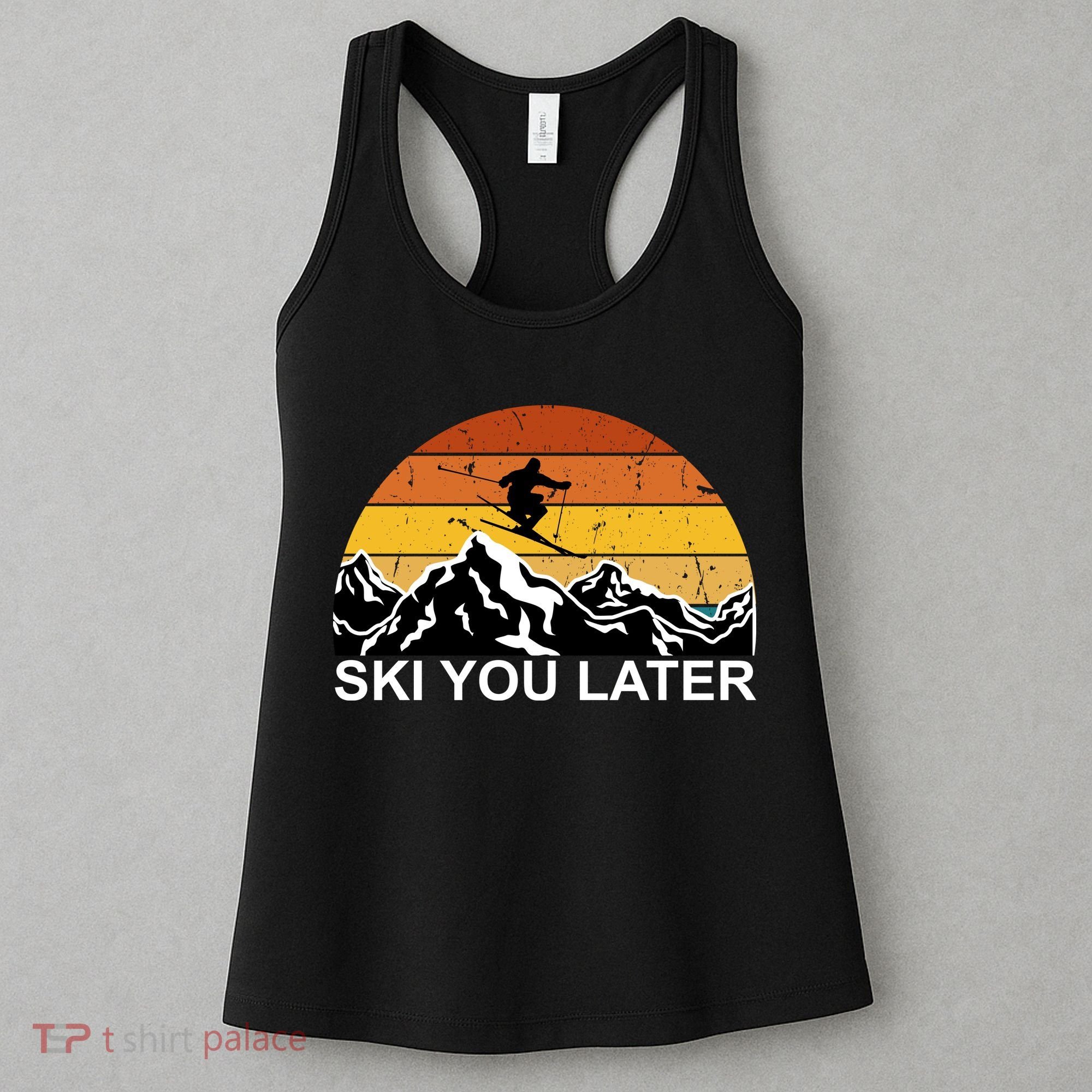 Ski You Later Skiing Retro Sunset Mountain Women's Tank Top