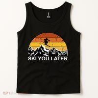 Ski You Later Skiing Retro Sunset Mountain Tank Top thumb 2