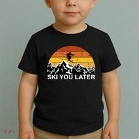 Ski You Later Skiing Retro Sunset Mountain Toddler T-Shirt thumb 2