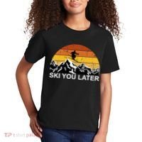 Ski You Later Skiing Retro Sunset Mountain Kids T-Shirt thumb 2