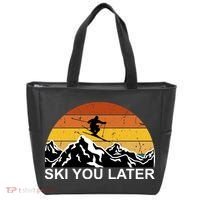 Ski You Later Skiing Retro Sunset Mountain Tote Bag thumb 0