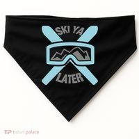 Ski Ya Later Funny Skiing Gift Great Gift USA-Made Doggie Bandana thumb 0