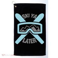 Ski Ya Later Funny Skiing Gift Great Gift Golf Towel thumb 0
