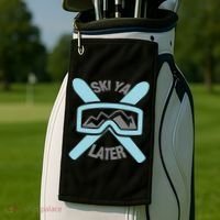 Ski Ya Later Funny Skiing Gift Great Gift Golf Towel thumb 2
