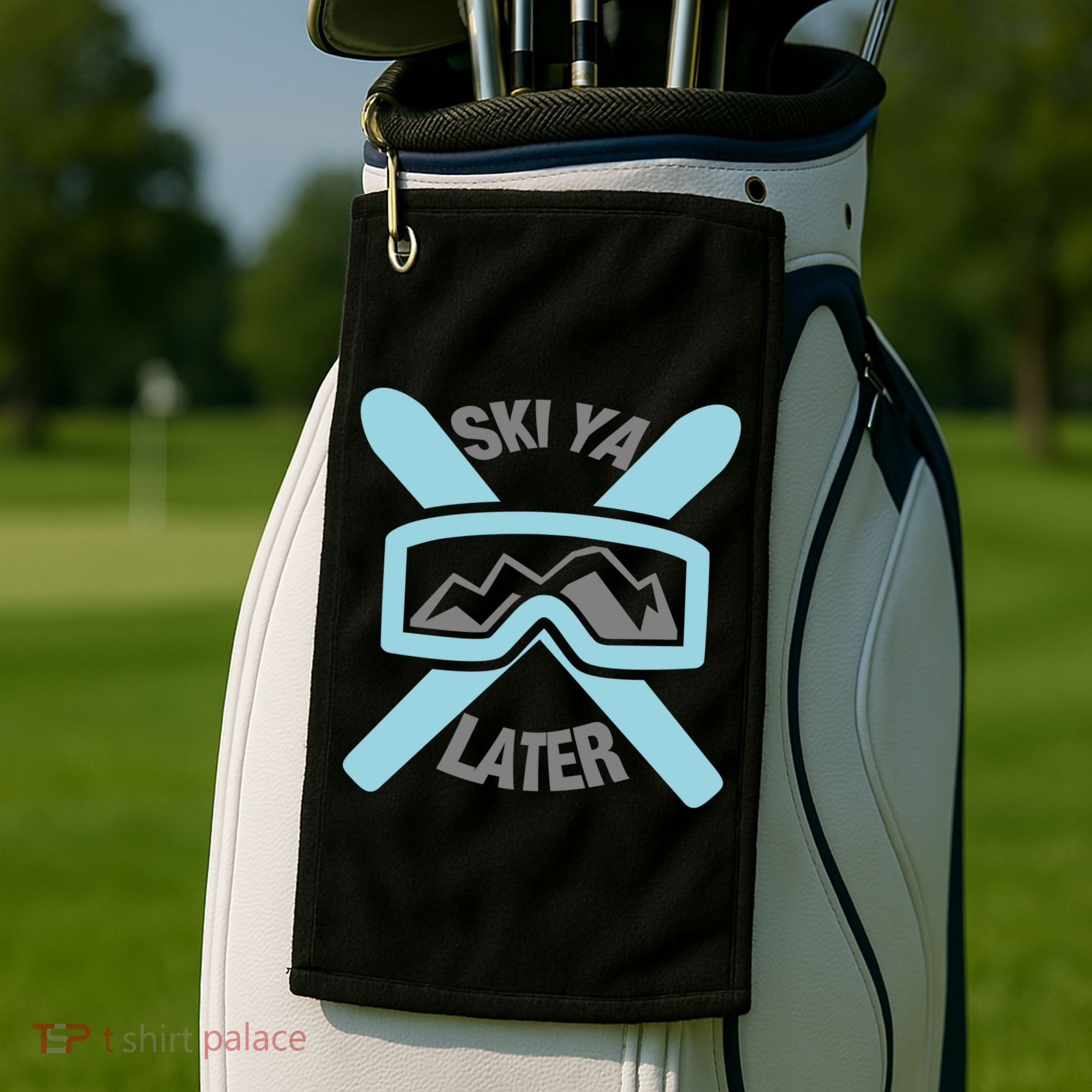 Ski Ya Later Funny Skiing Gift Great Gift Golf Towel