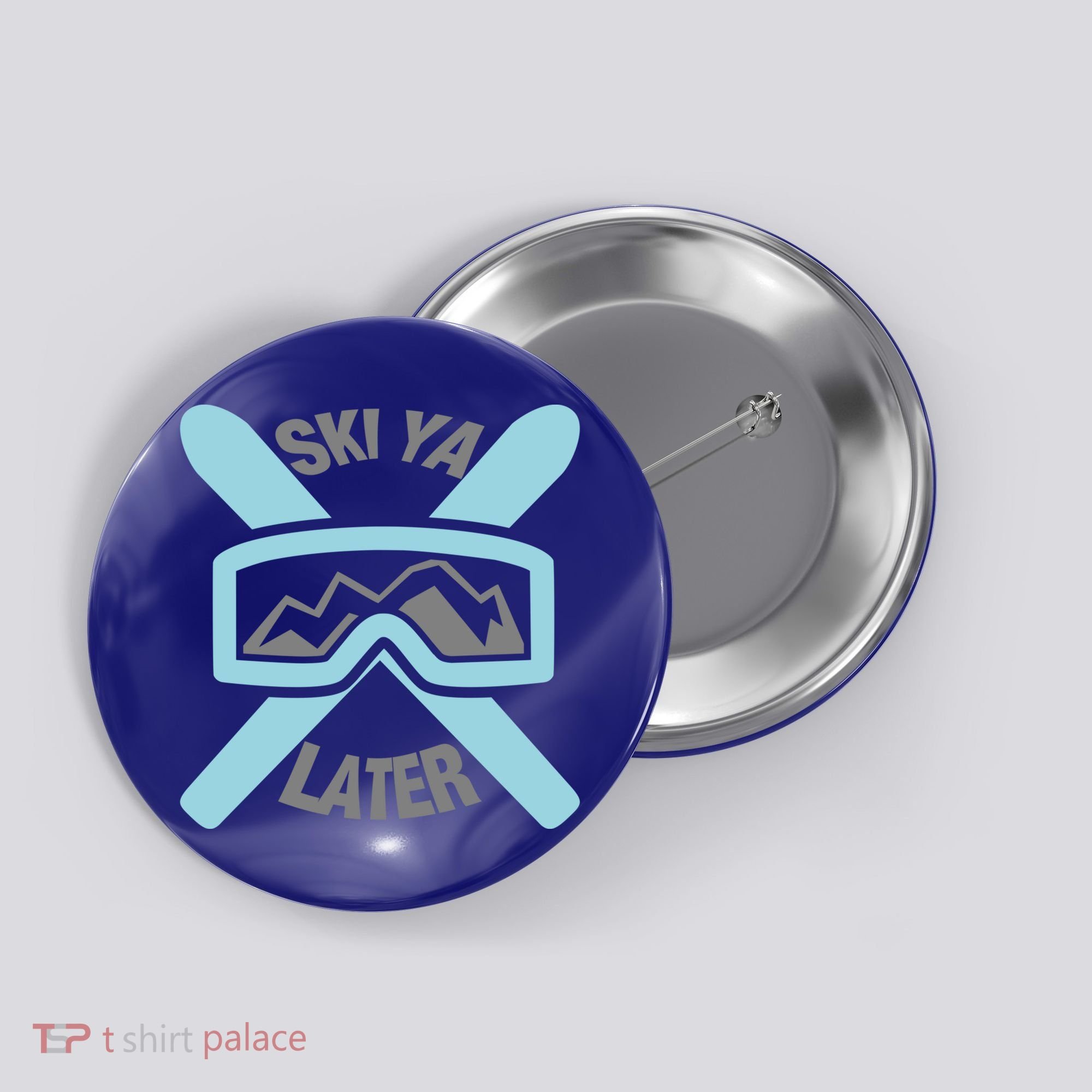 Ski Ya Later Funny Skiing Gift Great Gift Button