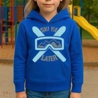 Ski Ya Later Funny Skiing Gift Great Gift Kids Hoodie thumb 3