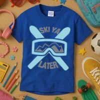 Ski Ya Later Funny Skiing Gift Great Gift Kids T-Shirt thumb 3