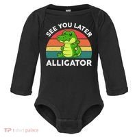 See You Later Alligator Crocodile Funny Baby Long Sleeve Bodysuit thumb 0