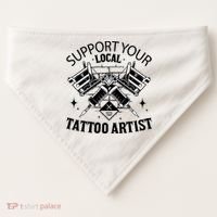 Support Your Local Tattoo Artist USA-Made Doggie Bandana thumb 0