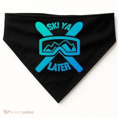 Ski Ya Later Funny Skiing Gift Great Gift USA-Made Doggie Bandana