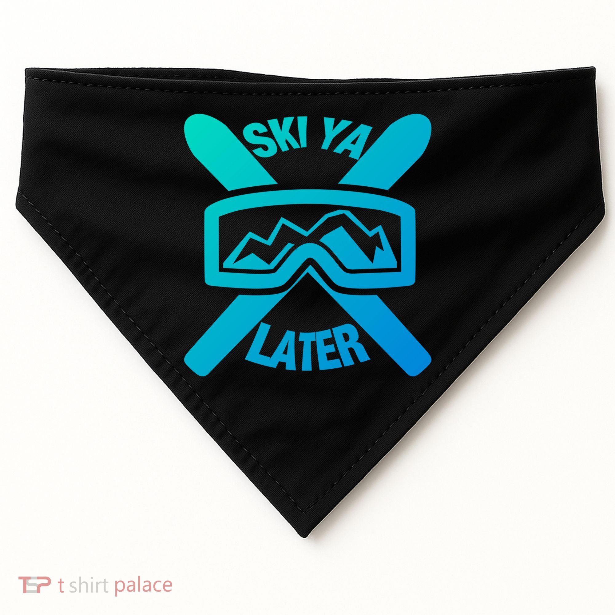 Ski Ya Later Funny Skiing Gift Great Gift USA-Made Doggie Bandana