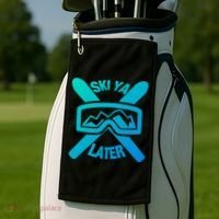 Ski Ya Later Funny Skiing Gift Great Gift Golf Towel thumb 2