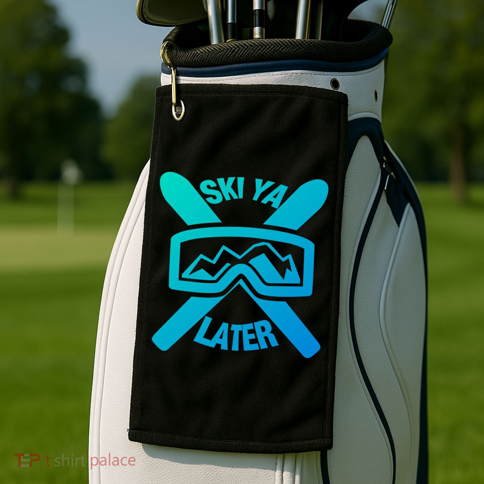 Ski Ya Later Funny Skiing Gift Great Gift Golf Towel