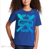 Ski Ya Later Funny Skiing Gift Great Gift Kids T-Shirt thumb 2