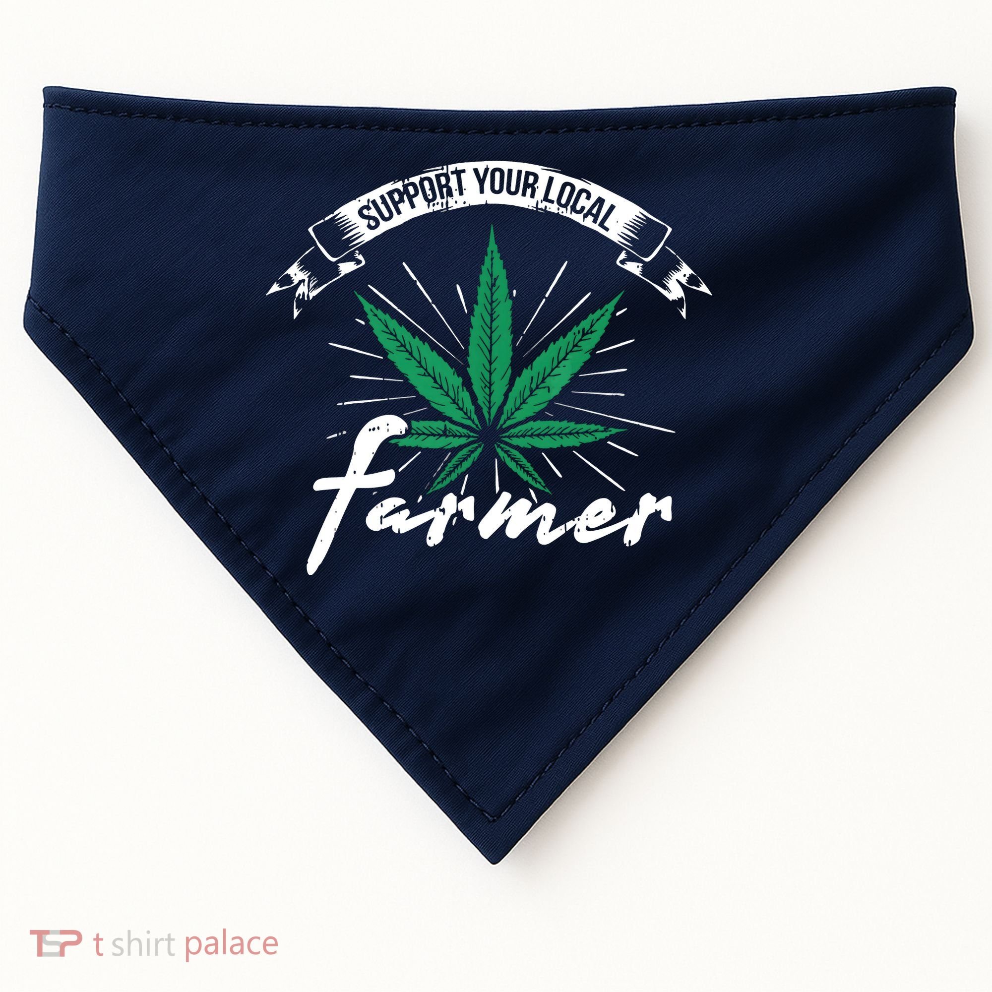 Support Your Local Weed Farmer Funny Cannabis Marijuana Gift USA-Made Doggie Bandana