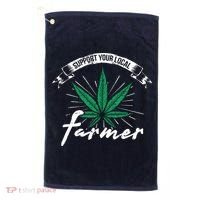 Support Your Local Weed Farmer Funny Cannabis Marijuana Gift Golf Towel thumb 0