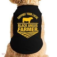 Support Your Local Black Angus Farmer Cow Rancher Doggie Tank thumb 0