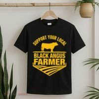 Support Your Local Black Angus Farmer Cow Rancher T-Shirt thumb 2