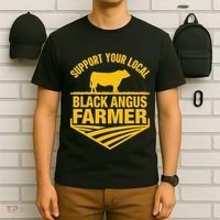 Support Your Local Black Angus Farmer Cow Rancher T-Shirt thumb 6