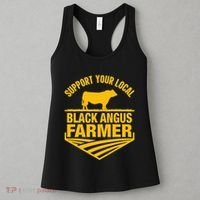Support Your Local Black Angus Farmer Cow Rancher Women's Tank Top thumb 3