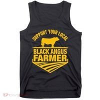 Support Your Local Black Angus Farmer Cow Rancher Tank Top thumb 0