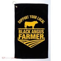 Support Your Local Black Angus Farmer Cow Rancher Golf Towel thumb 0