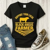 Support Your Local Black Angus Farmer Cow Rancher Women's T-Shirt thumb 3