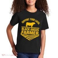 Support Your Local Black Angus Farmer Cow Rancher Kids T-Shirt thumb 2