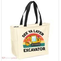 See Ya Later Excavator Kids Funny Tote Bag thumb 2
