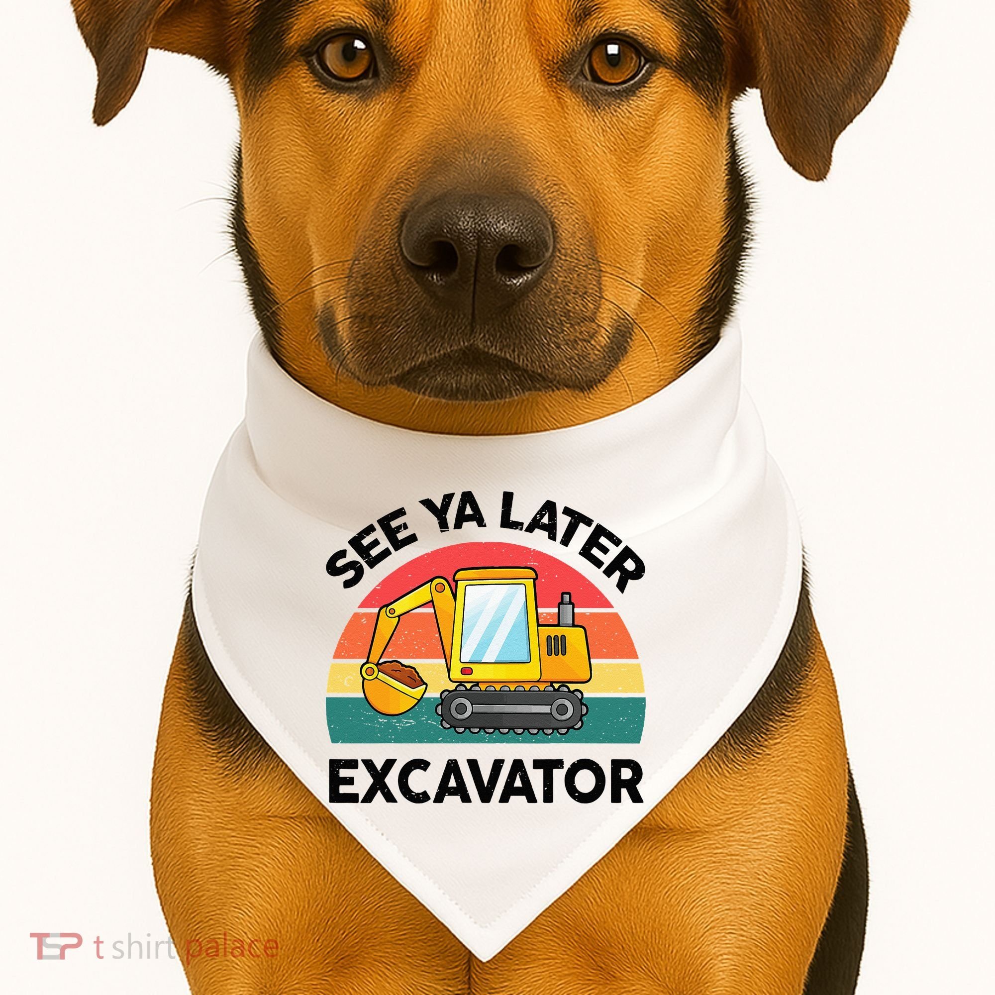 See Ya Later Excavator Kids Funny USA-Made Doggie Bandana