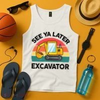 See Ya Later Excavator Kids Funny Tank Top thumb 4
