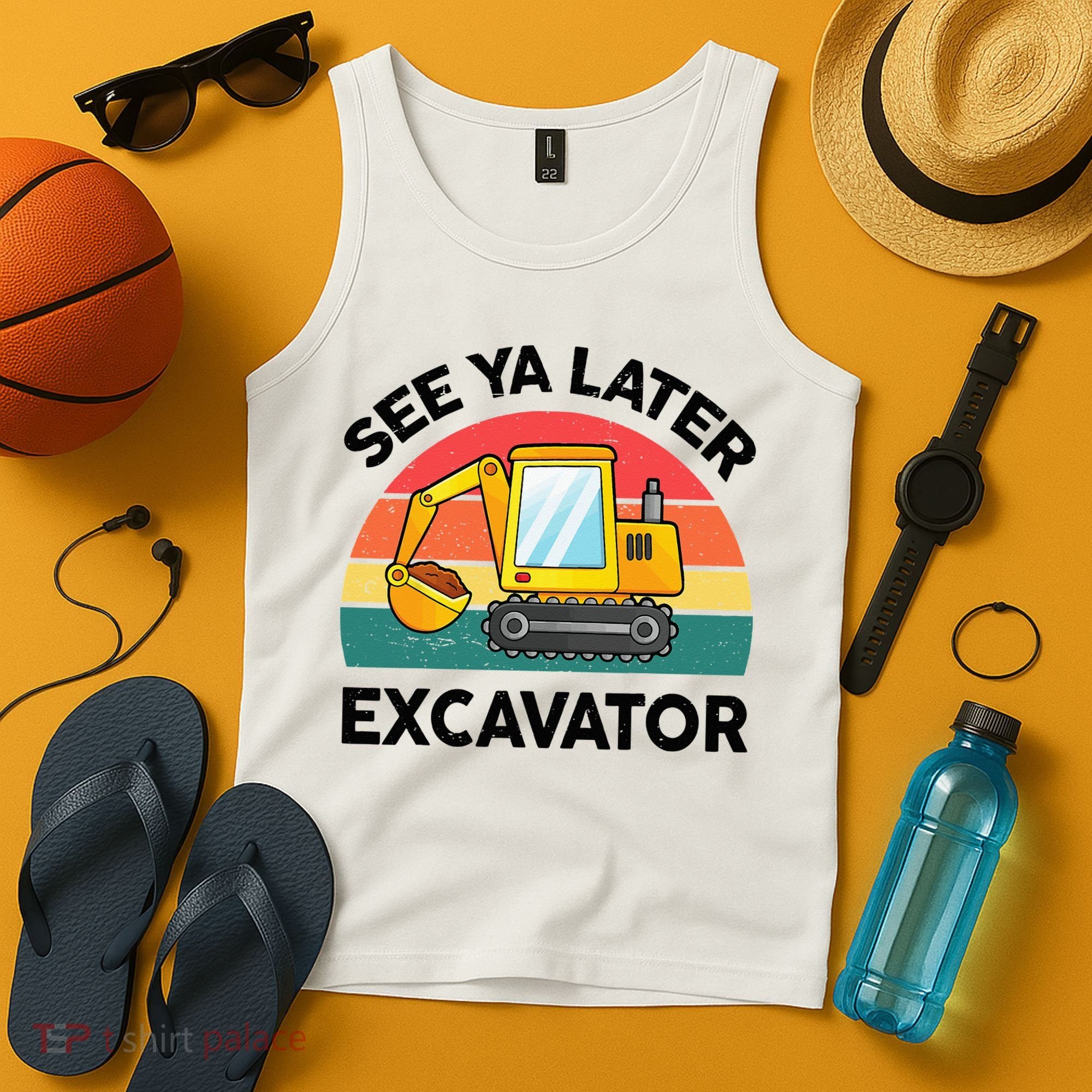See Ya Later Excavator Kids Funny Tank Top
